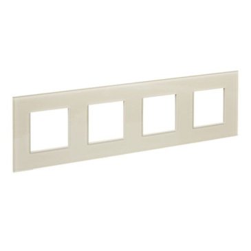 Рамка стеклянная 4 поста IEK SKANDY SK-M42-G-K10 SK-F24B бежевый