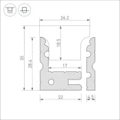 алюминиевый профиль ARH-FLOOR27-H28-2000 ANOD  038356