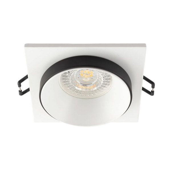 Встраиваемый светильник без лампы DENKIRS LEMVIK DK2402-BK GU10/GU5.3 белый/черный квадратный