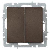 Выключатель встраиваемый двухклавишный проходной IEK BRITE BR-V22-0-10-K45 ВС10-2-6-БрТБ бронза