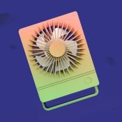 Вентилятор портативный YS2202B, 500 мАч, 3 режима, вход micro-USB, провод, градиент тёплый