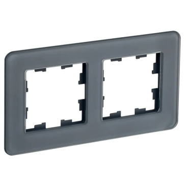 Рамка стеклянная 2 поста IEK BRITE BR-M22-G-41-K53 РУ-2-2-Бр графит RE