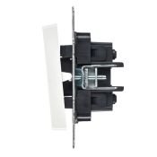 Выключатель встраиваемый двухклавишный перекрестный IEK BRITE BR-V23-0-10-K01 ВС10-2-3-БрБ белый