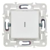 Выключатель встраиваемый одноклавишный с подсветкой IEK SKANDY SK-V10-1-10-K01 SK-V07W арктический белый