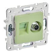 Розетка встраиваемая комбинированная IEK SKANDY SK-AK20-1-K06 SK-A14G TV+RJ45 кат.5E мятный