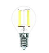 светодиодная лампа шар  G45 Белый теплый  4W UL-00008312  LED-G45-4W/3000K/E14/CL/SLF Volpe Optima