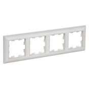 Рамка пластик 4 поста IEK BRITE BR-M42-12-K91 РУ-4-БрАБ арктический белый/белый