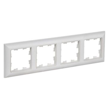 Рамка пластик 4 поста IEK BRITE BR-M42-12-K91 РУ-4-БрАБ арктический белый/белый