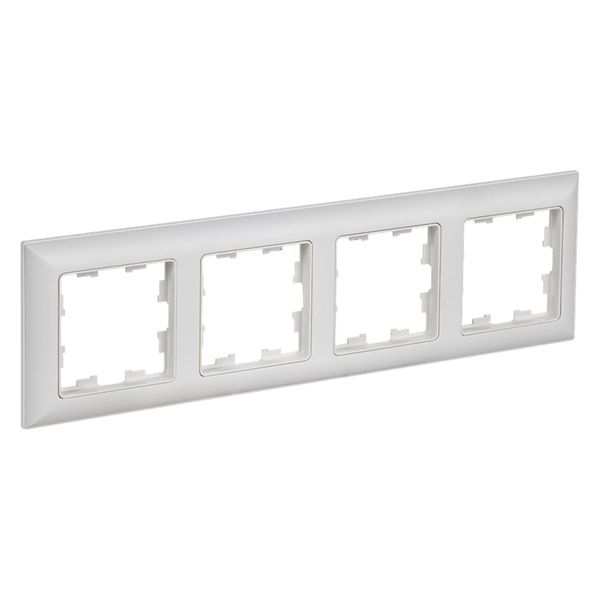 Рамка пластик 4 поста IEK BRITE BR-M42-12-K91 РУ-4-БрАБ арктический белый/белый