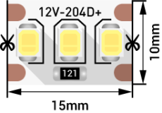 Светодиодная лента Белый 2835 12V 22W/m 204Led/метр 00-00009457 SWG2204-12-22-W-М