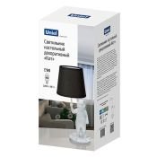светильник настольный без лампы UML-B465  E14 WHITE-BLACK UL-00013445 "Кот" белый