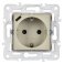 Штепсельная розетка встраиваемая IEK SKANDY 16А SK-R14-16-U14-018-K10 SK-R17B с з/к и шторками с USB A+C 18Вт бежевый