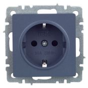 Штепсельная розетка встраиваемая IEK BRITE 16А BR-R14-16-K35 РС14-1-0-БрМ с з/к и шторками маренго