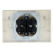 Штепсельная розетка встраиваемая двойная IEK BRITE 16А BR-R26-16-44-K10-F РСбш12-3-44-БрКр с кышкой в сборе бежевый IP44