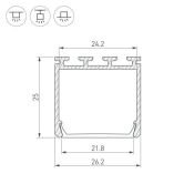 алюминиевый профиль KLUS PLS-LOCK-H25-2000 ANOD Black 028123