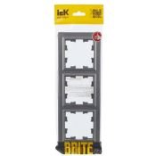 Рамка пластик 3 поста IEK BRITE BR-M32-K46 РУ-3-БрС сталь