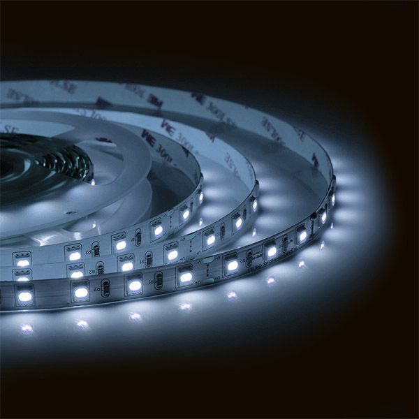 Светодиодная лента Белый 5050 24V 14.4W/m 60Led/метр 00-340 Стандарт 10мм IP20