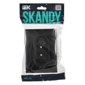 Штепсельная розетка встраиваемая двойная IEK SKANDY 10А SK-R20-10-K02-F SK-R10Bl без з/к без шторок в сборе черный