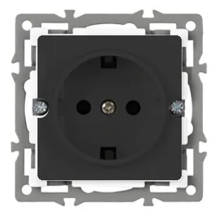 Штепсельная розетка встраиваемая Arlight SCT-GP-MEU-PL-BK 16А 043740 с з/к черная