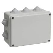 Коробка распаячная КМ41242 для открытой проводки 150х110х70мм IP55 10 гермовводов серая UKO10-150-110-070-K41-55 IEK
