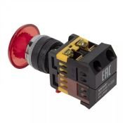 Кнопка AELA-22 NO+NC "Грибок"красный с подсветкой pbn-aela-1r-24
