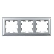 Рамка пластик 3 поста IEK BRITE BR-M32-12-K47 РУ-3-Бр алюм./алюминий
