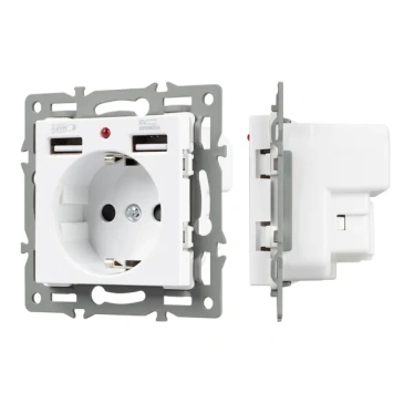 Розетка встраиваемая USB A+A Arlight SCT-MUAA-PL-WH 043733 2,1A с/з белая