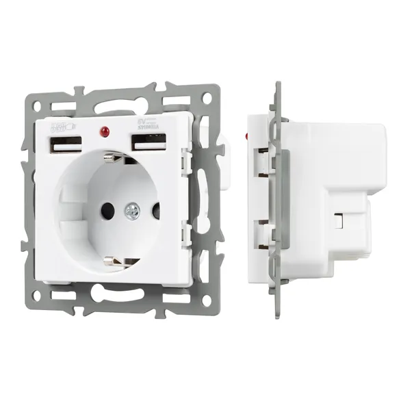 Розетка встраиваемая USB A+A Arlight SCT-MUAA-PL-WH 043733 2,1A с/з белая