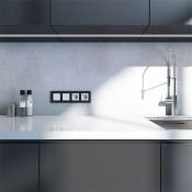 Рамка пластик 4 поста WERKEL Slab W0042908 черный софт
