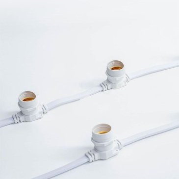 Гирлянда Belt-Light BC-WP-10M-40 2 жилы шаг 40см патроны E27 провод белый (10м) IP65