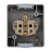 Розетка одноместная INDUSTRIAL KR-78-0612 с/з серая керамическая IP54 KRANZ