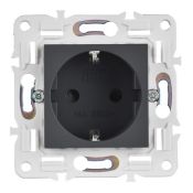 Штепсельная розетка встраиваемая IEK SKANDY 16А SK-R14-16-K53 SK-R04G с з/к без з/ш графит