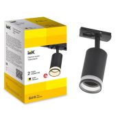 Трековый светильник однофазный IEK LIGHTING без лампы 4116 LT-USB0-4116-GU10-1-K02 на шинопровод черный