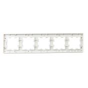 Рамка пластик 5 постов IEK BRITE  BR-M52-51-K01 РУ-5-Бр белый рифленый