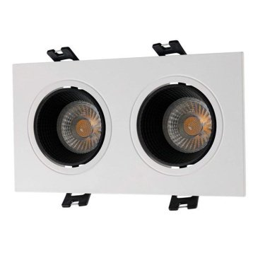 Встраиваемый светильник без лампы DENKIRS RODVIG DK3072-WH+BK 2xGU10/GU5.3 белый/черный прямоугольный