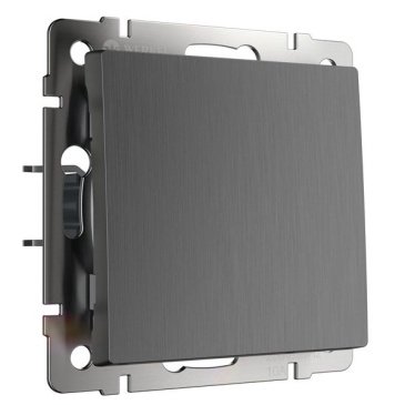 Выключатель встраиваемый  одноклавишный проходной  WERKEL WL04-SW-1G-2W / W1112004 графит рифленый