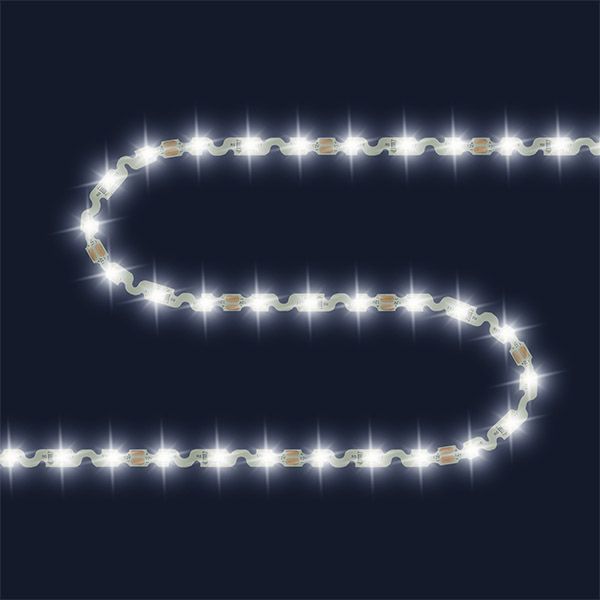 Светодиодная лента змейка Белый дневной 2835 12V  4.8W/m 60Led/метр 00-146 Стандарт 6мм Светодиодная лента змейка Белый дневной 2835 12V  4.8W/m 60Led/метр 00-146 Стандарт 6мм