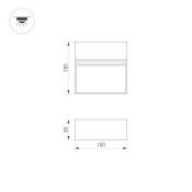 светильник  4W Белый теплый 029960 LGD-TRACE-S100x100 220V IP65 квадратный накладной серый
