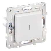 Выключатель встраиваемый одноклавишный с подсветкой IEK SKANDY SK-V10-1-10-K01 SK-V07W арктический белый