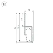 Накладной алюминиевый профиль STRETCH-WALL-TECH-2000 056254