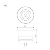 Круглый светильник   1W Белый дневной  062236 ART-PICCOLO-BUILT-R13 30deg 3V IP40 встраиваемый черный