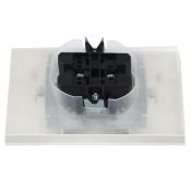 Штепсельная розетка встраиваемая двойная IEK BRITE 16А BR-R26-16-44-K36-F РСбш12-3-44-БрЖ с крышкой в сборе жемчуг IP44