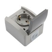 Розетка одноместная INDUSTRIAL KR-78-0612 с/з серая керамическая IP54 KRANZ