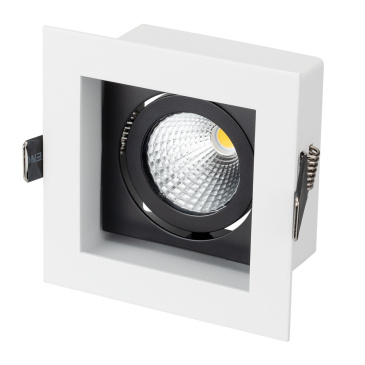 Встраиваемый светильник   9W Белый теплый 024126 CL-KARDAN-S102x102-9W 220V IP20 поворотный квадратный белый с черной вставкой