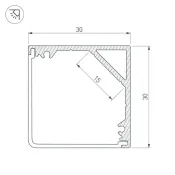 алюминиевый профиль SL-KANT-H30-3000 ANOD 046182