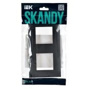 Рамка пластик 2 поста IEK SKANDY SK-M22-K53 SK-F02G графит