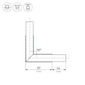Угол PLS-LOCK-H25-L90 BLACK (с экраном MAT-L) 031268