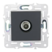 ТВ-розетка встраиваемая оконечная IEK SKANDY SK-A10-O-K53 SK-A12G графит