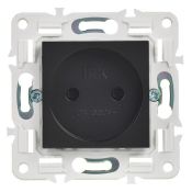 Штепсельная розетка встраиваемая IEK SKANDY 10А SK-R13-10-K02 SK-R01Bl без з/к с з/ш черный