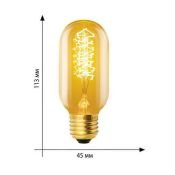 лампа ретро накаливания Vintage форма цилиндр 40W UL-00000486 IL-V-L45A-40/GOLDEN/E27 CW01 диммируемая